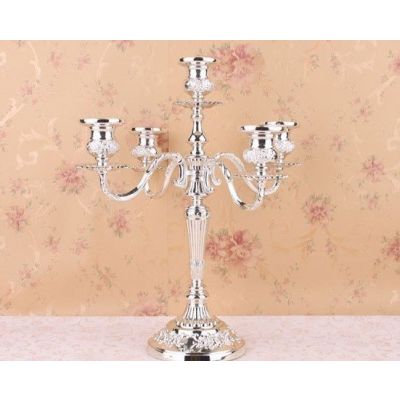 Candelabra Silver Plated 5 Light baroque arm-36cm